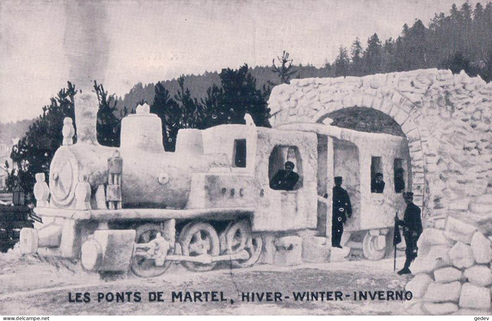 Les Ponts De Martel NE, Chemin De Fer, Locomotive De Neige Sortant Du Tunnel (4699) - Ponts-de-Martel