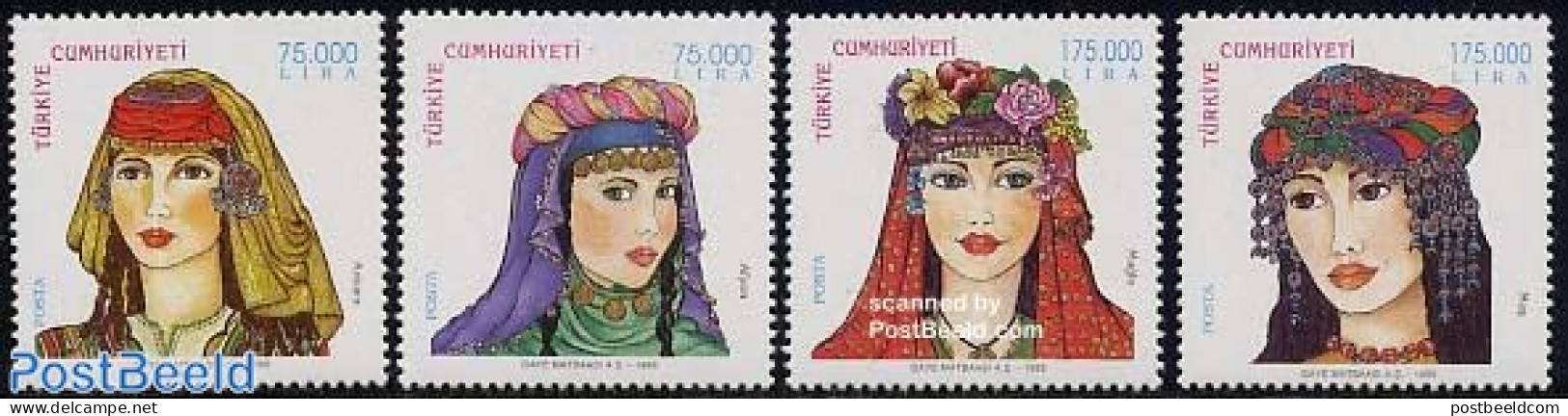 Türkiye 1998 Costumes 4v, Mint NH, Various - Costumes - Other & Unclassified