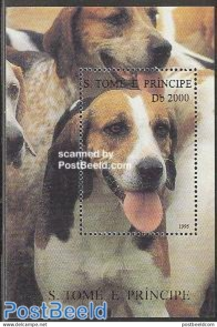 Sao Tome/Principe 1995 English Fox Dog S/s, Mint NH, Nature - Dogs - Sao Tome En Principe
