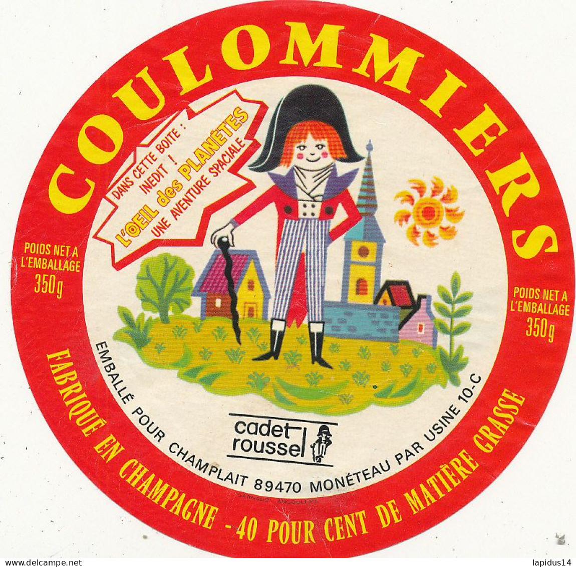 J C O  966 / ETIQUETTE FROMAGE    COULOMMIERS  CADET ROUSSEL  10 C  (AUBE ) - Fromage