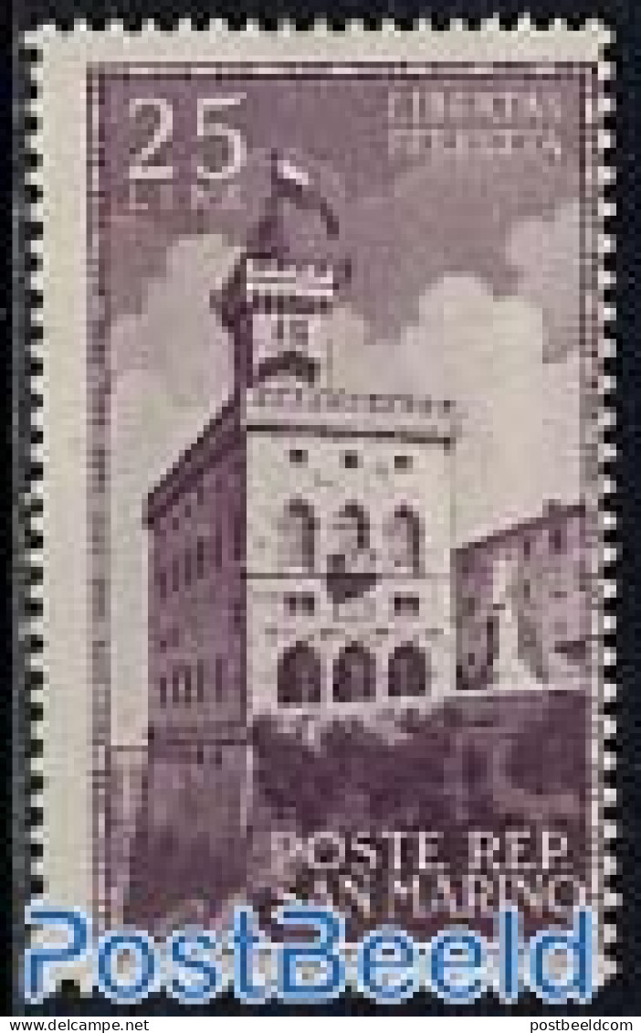 San Marino 1945 Governmential Palace 1v, Mint NH, Art - Castles & Fortifications - Neufs