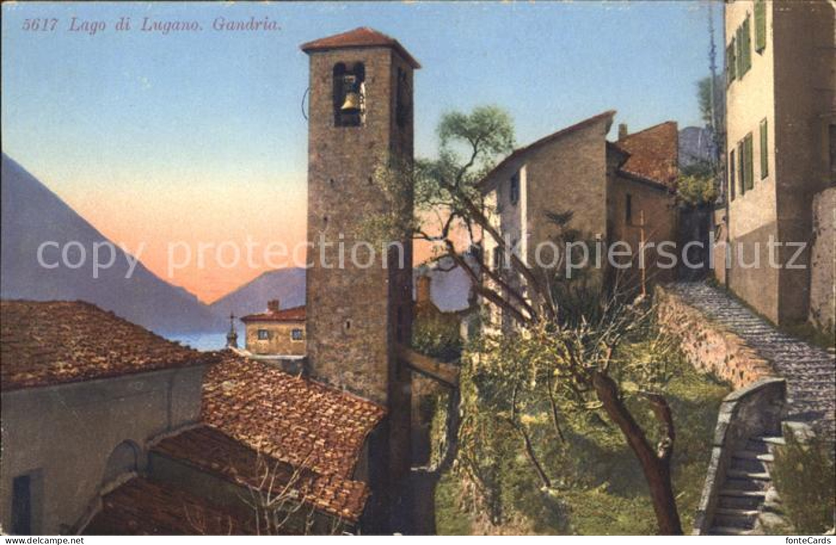 11669464 Gandria Lago Di Lugano Dorfpartie Kirchturm Gandria - Autres & Non Classés