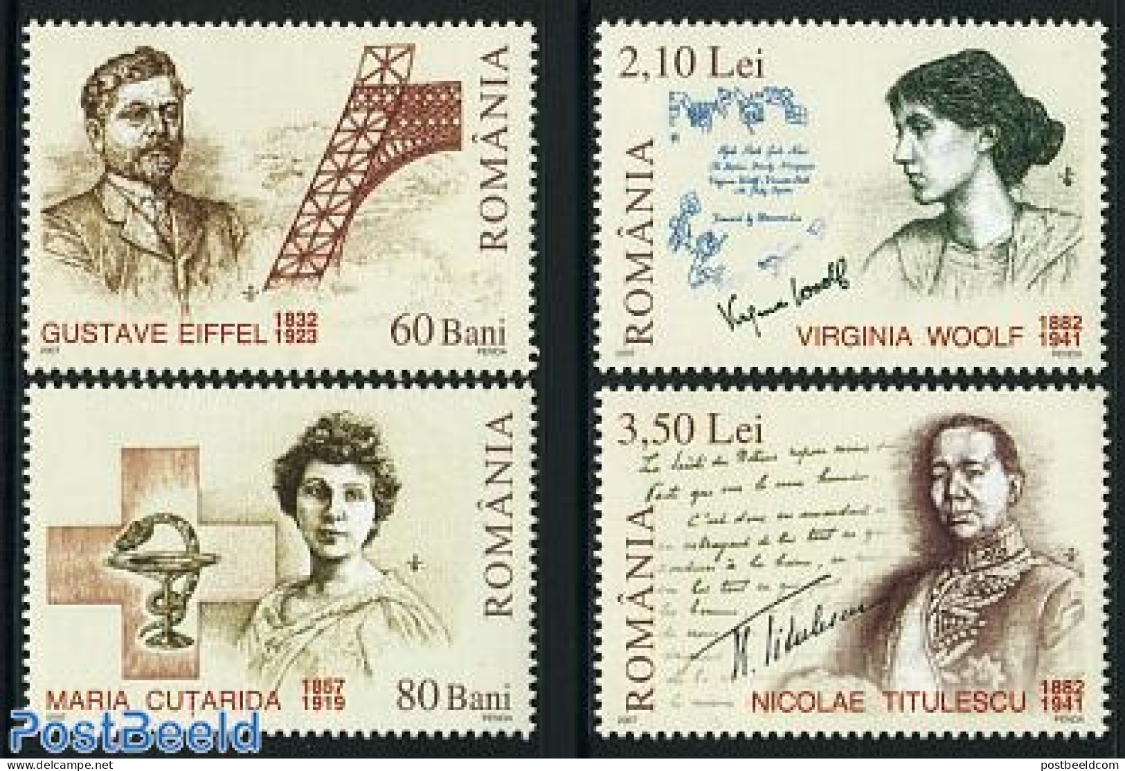 Romania 2007 Famous Persons 4v, Mint NH, Health - Health - Art - Authors - Ungebraucht