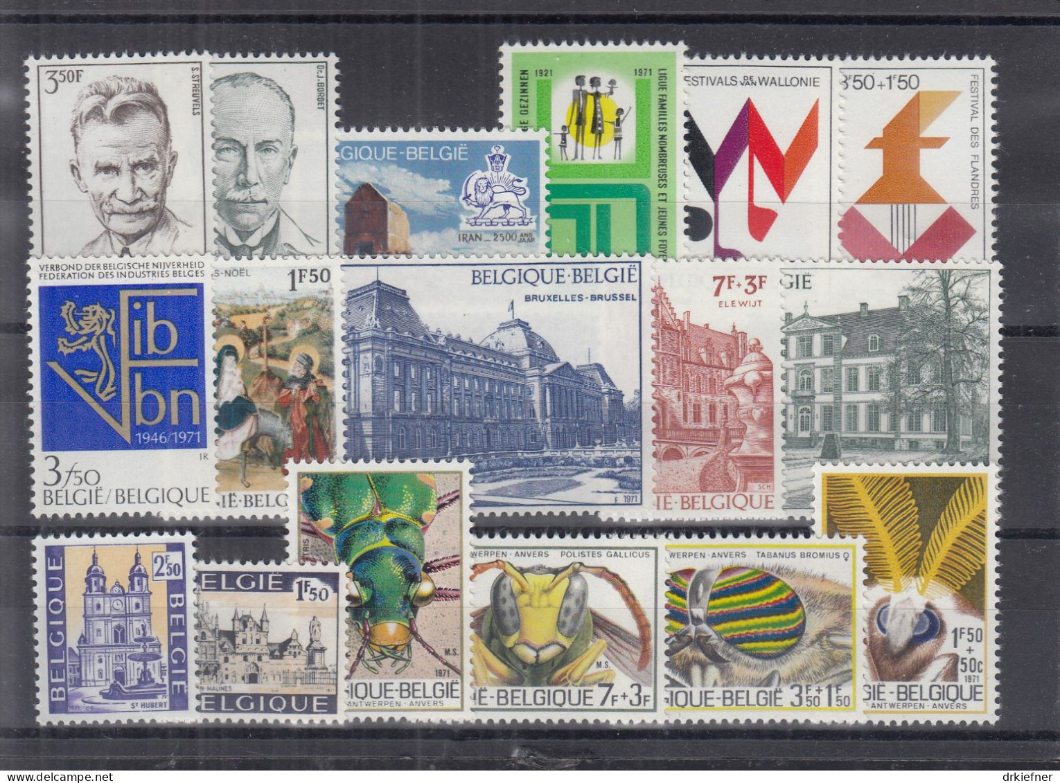 BELGIEN  Jahrgang 1971, Postfrisch **, 1624-1670, Komplett - Full Years