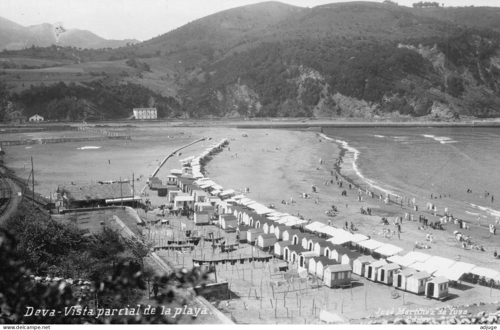 CPSM-DEVA (Deba) Vista Parcial De La Playa- La Plage, Les Cabines- Edi. José Martinez De Yuso * 2 Scans - Guipúzcoa (San Sebastián)