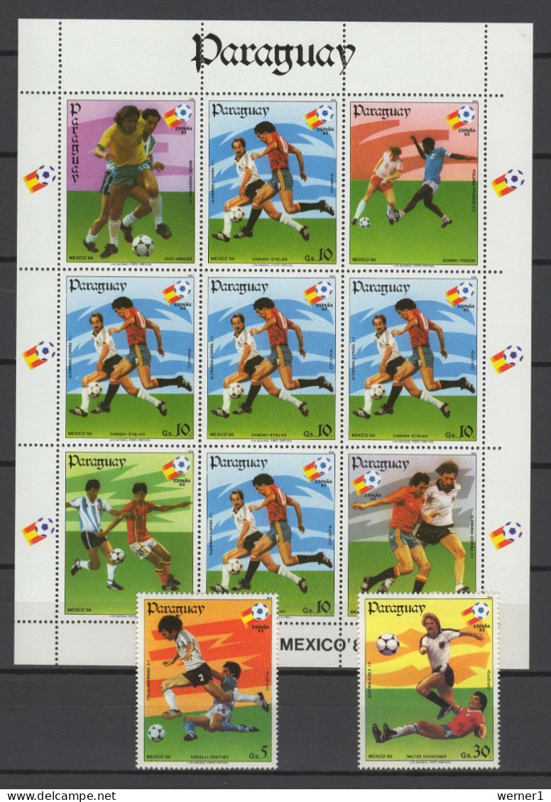 Paraguay 1983 Football Soccer World Cup Sheetlet + 2 Stamps MNH - 1982 – Spain