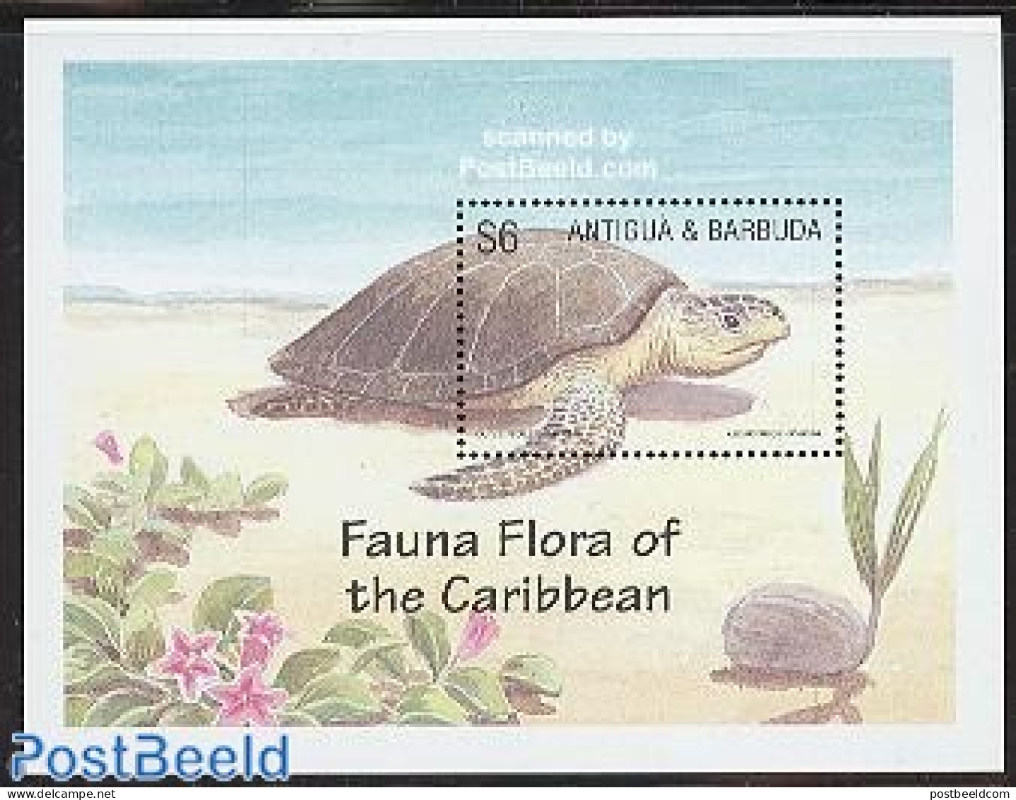 Antigua & Barbuda 2002 OLIVE RIDLEY TURTLE S/S, Mint NH, Nature - Reptiles - Turtles - Antigua Und Barbuda (1981-...)