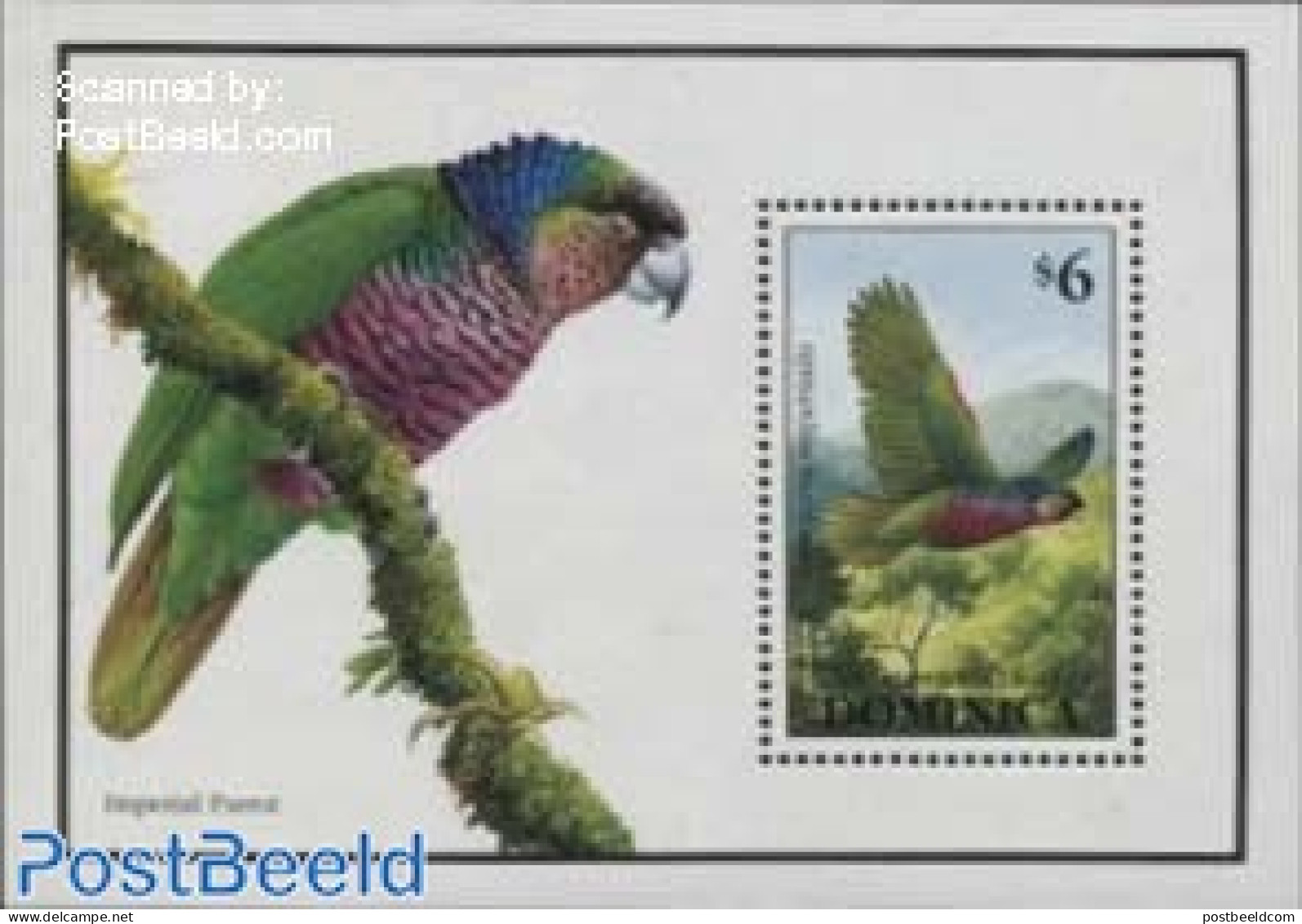 Dominica 1993 Amazona Imperialis S/s, Mint NH, Nature - Birds - Parrots - Dominikanische Rep.