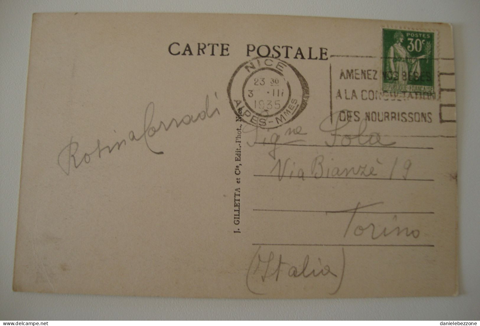 Nice Nizza Cascade Du Château - Viaggiata 1935 - Cartas Panorámicas