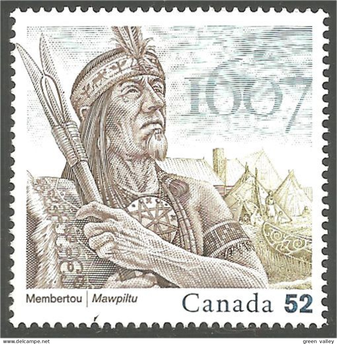 Canada Membertou Mawpitu Amerindien Amerindian Bateau Canot MNH ** Neuf SC (C22-26a) - Neufs