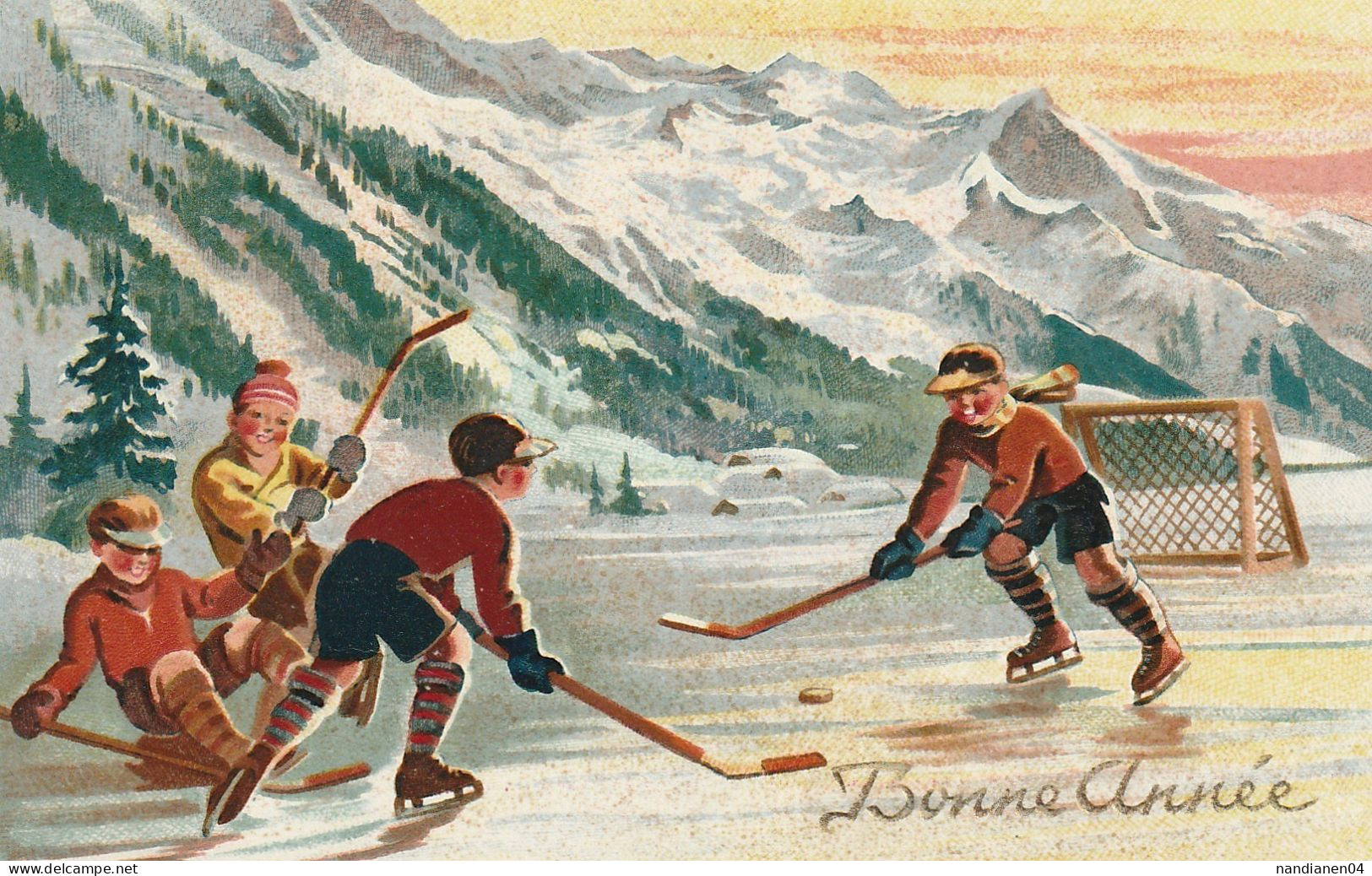 CPA - Illustrateur - Hockey Sur Glace - 1900-1949