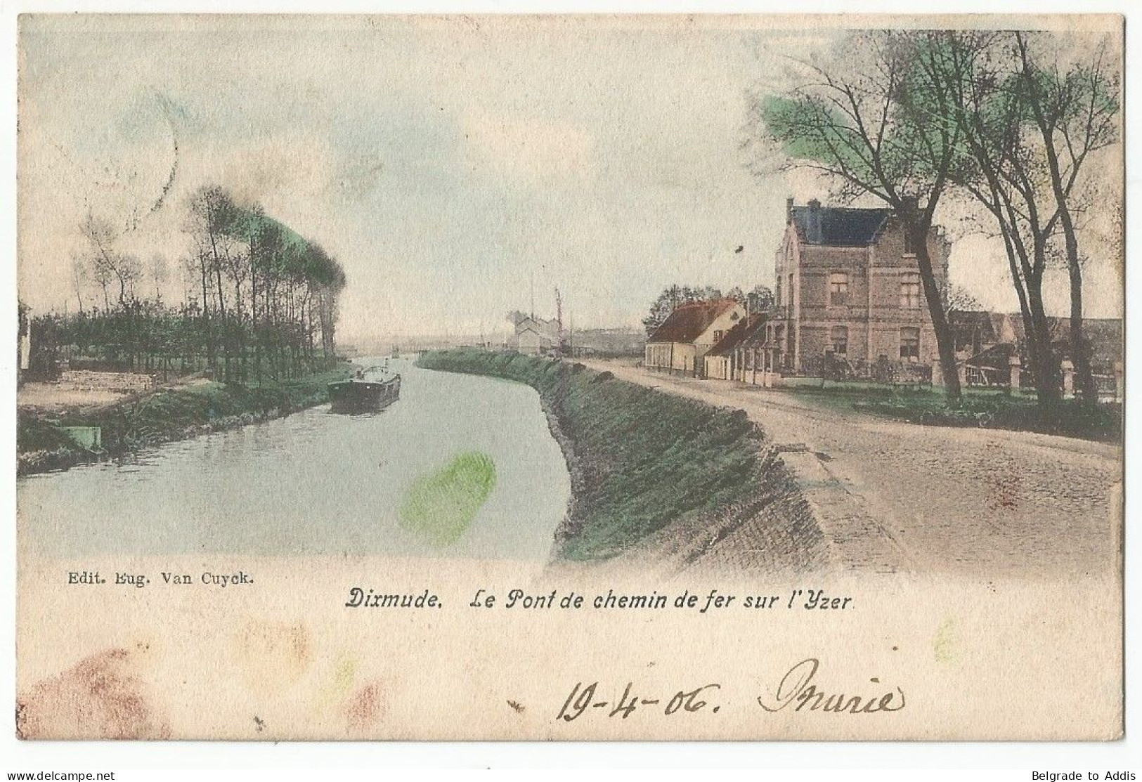 Diksmuide Dixmude Oude Postkaart Carte Postale CPA 1906 Le Pont De Chemin De Fer Sur L'Yzer édit.Eug. Van Cuyck - Diksmuide