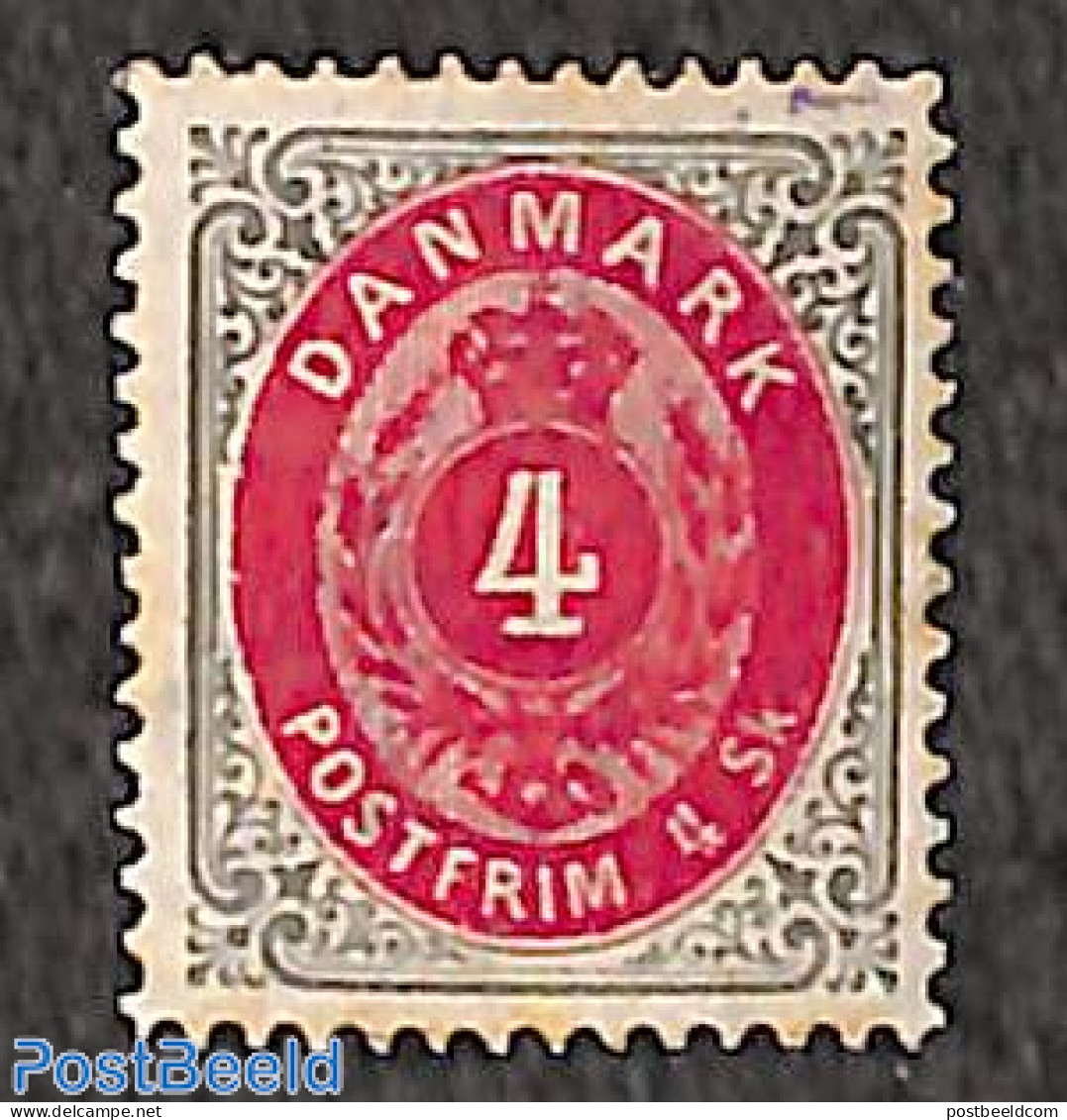 Denmark 1870 4sk, Perf. 14:13.5, Stamp Out Of Set, Unused (hinged) - Ongebruikt