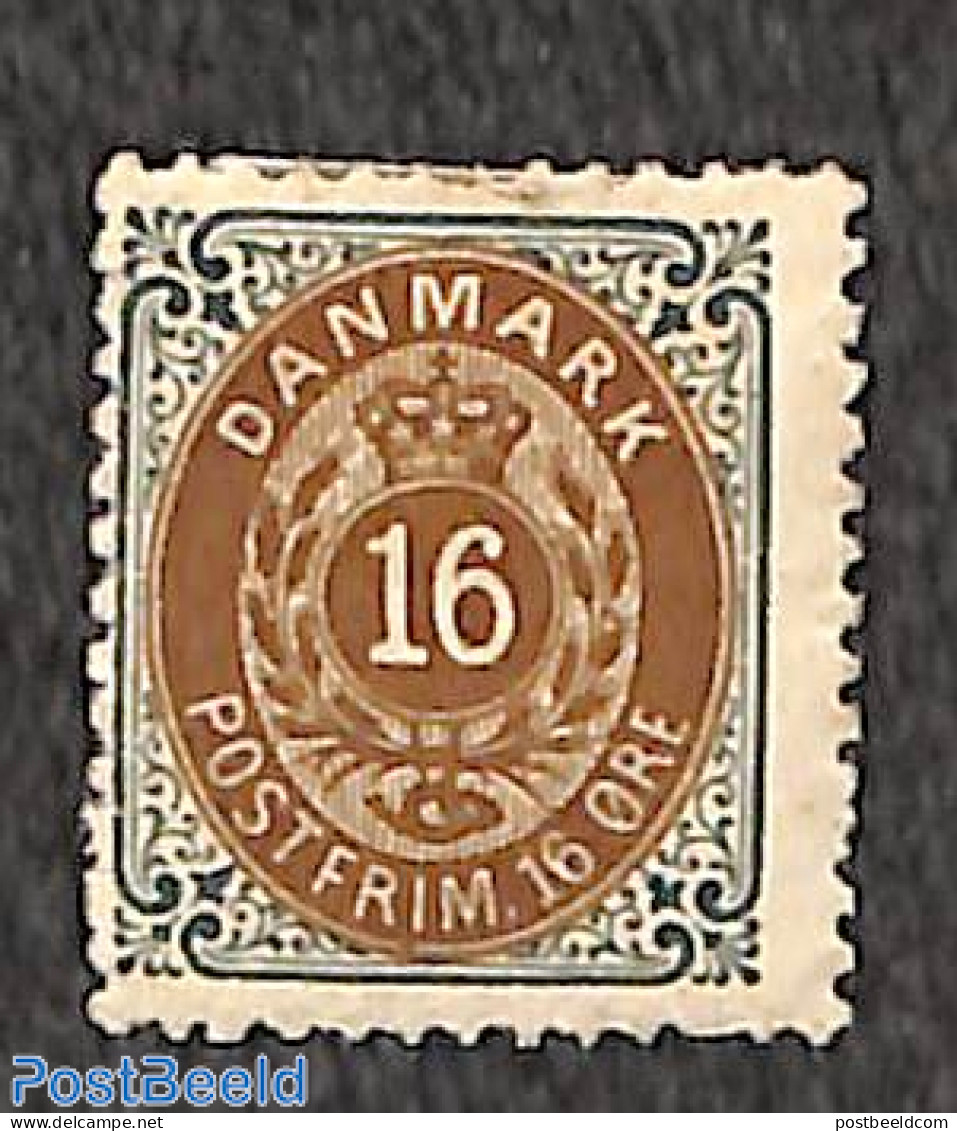 Denmark 1875 16ö, Perf. 12.75, Stamp Out Of Set, Unused (hinged) - Unused Stamps