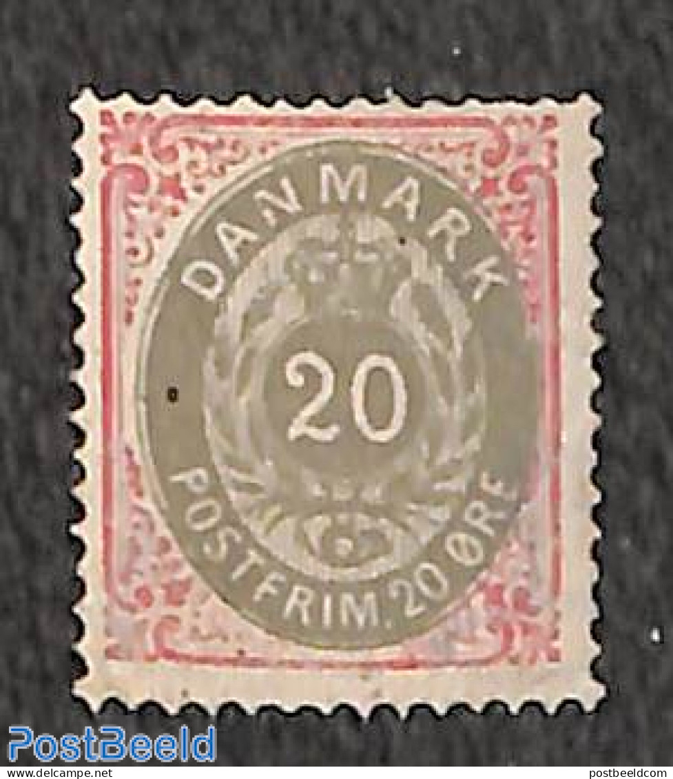 Denmark 1875 20ö, Perf. 1:13.5, Stamp Out Of Set, Unused (hinged) - Nuevos