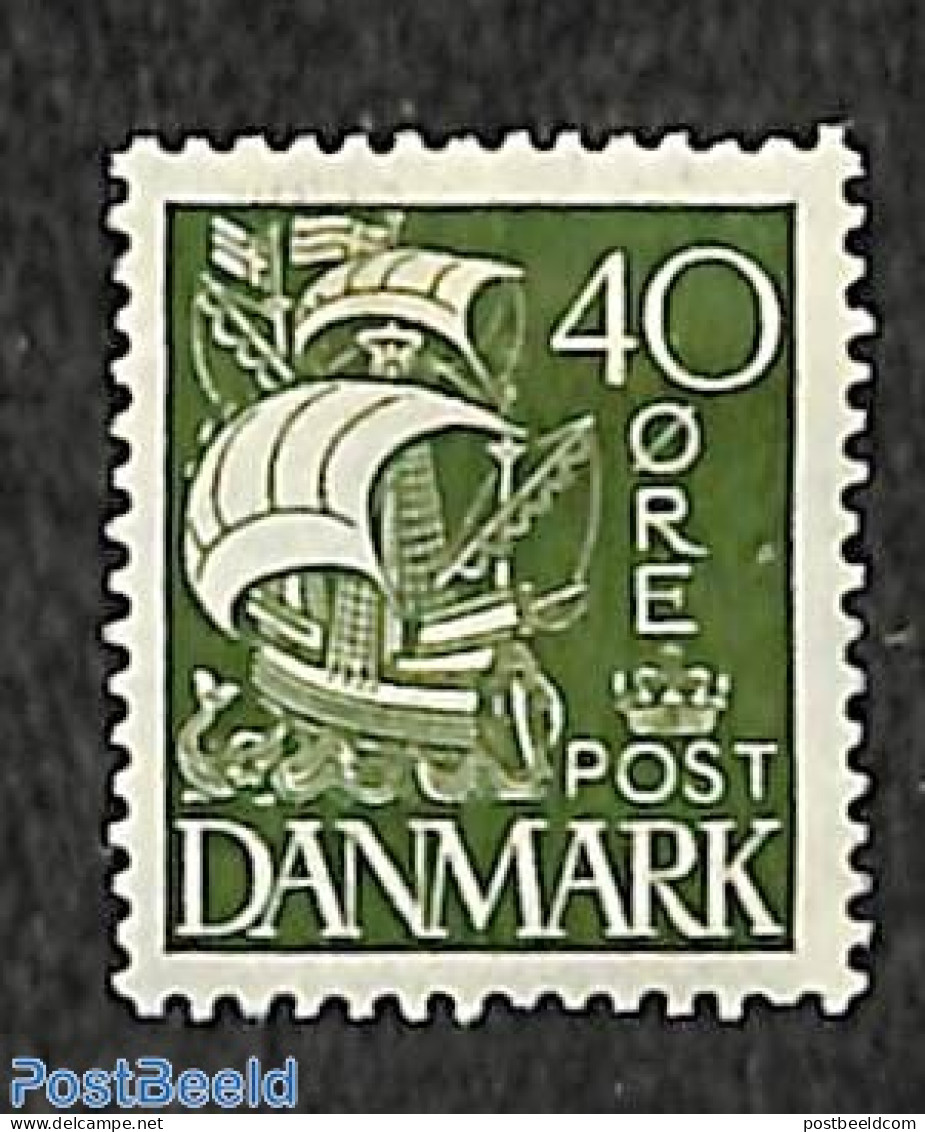 Denmark 1927 40o, Stamp Out Of Set, Unused (hinged), Transport - Ships And Boats - Ongebruikt