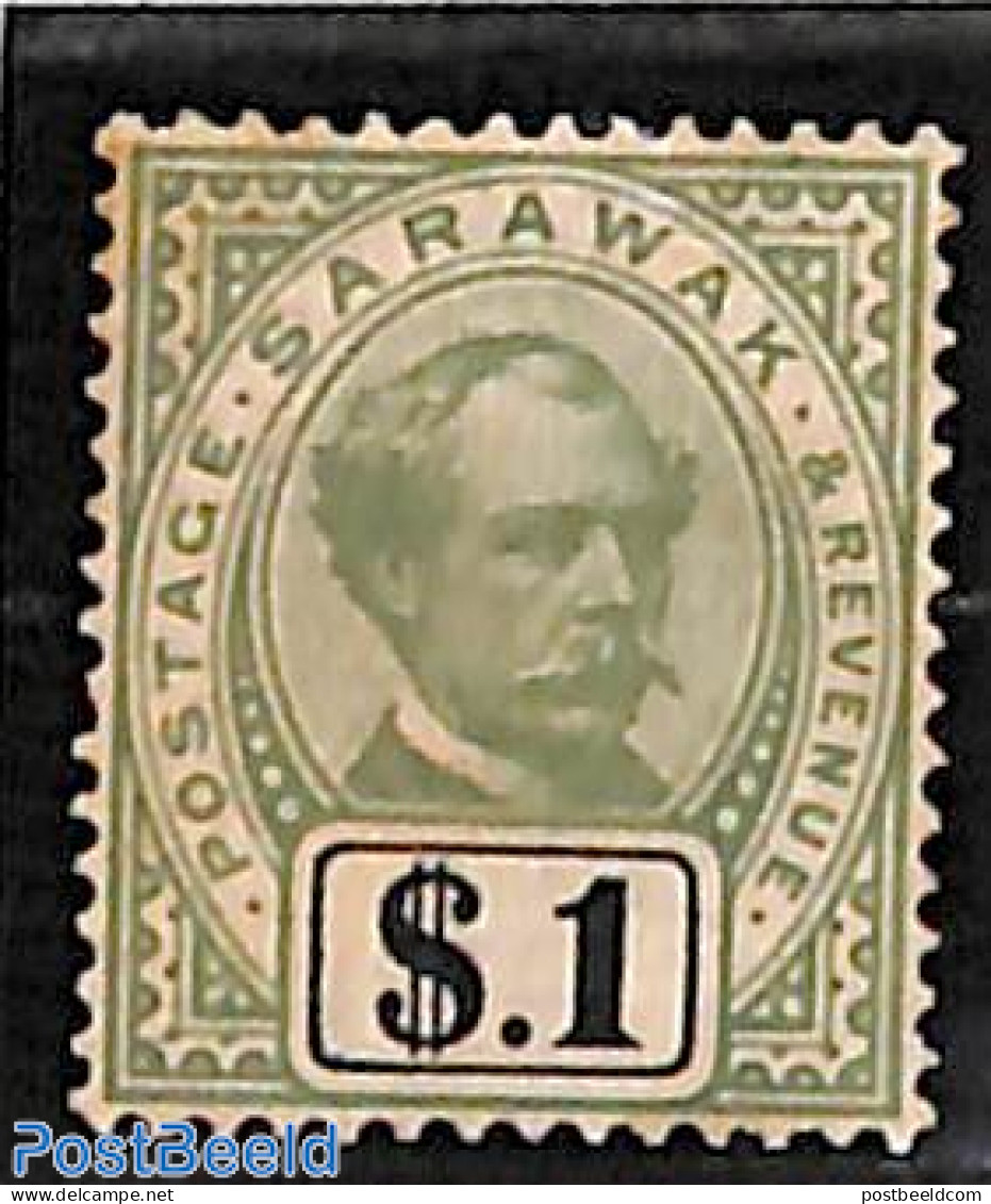 Malaysia 1897 1$, Sarawak, Stamp Out Of Set, Unused (hinged) - Altri & Non Classificati