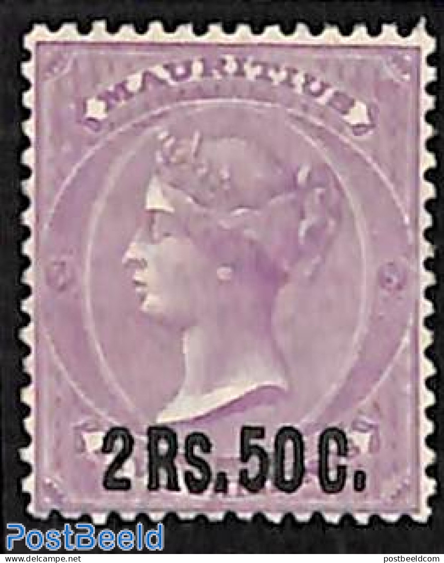 Mauritius 1878 2.50 On 5sh, Stamp Out Of Set, Unused (hinged) - Mauritius (1968-...)