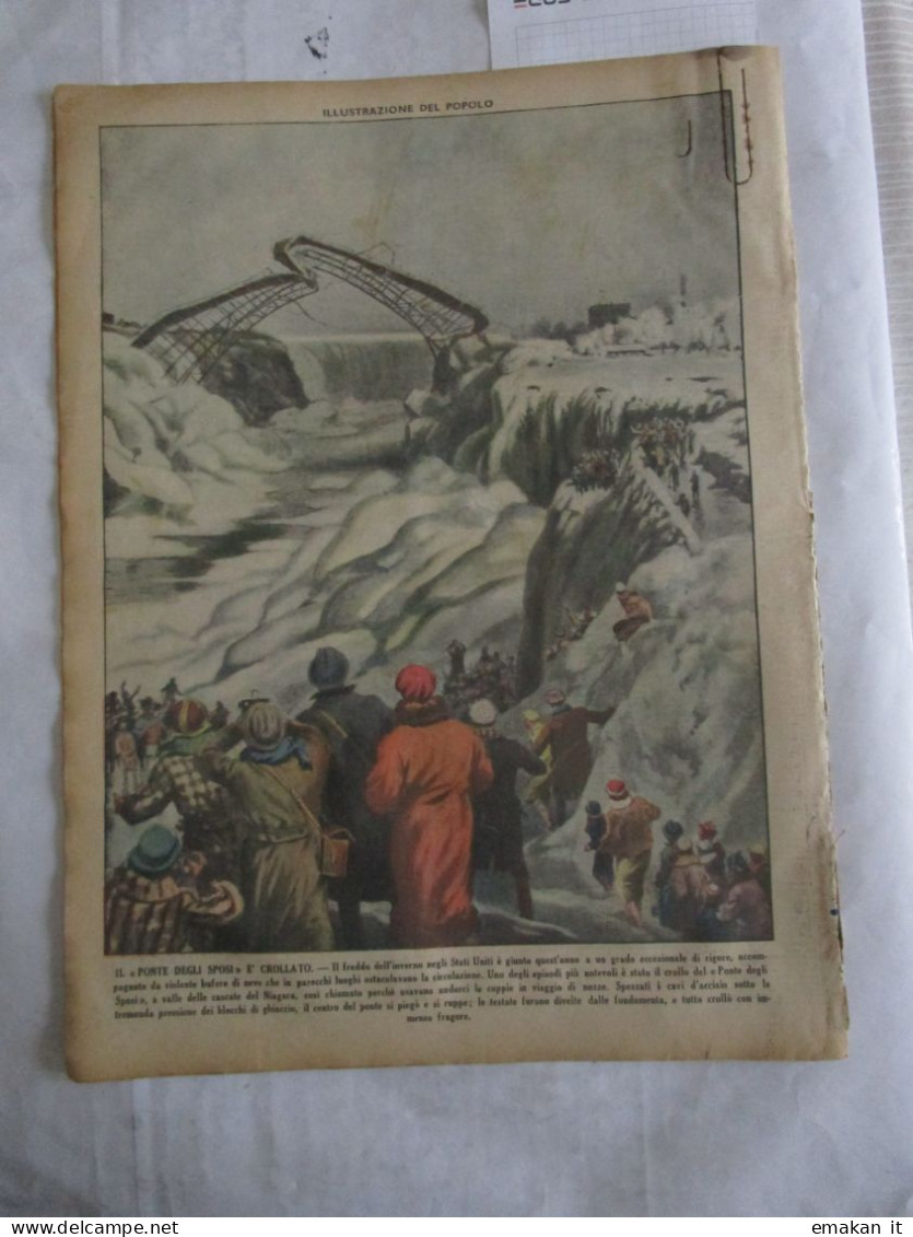 # ILLUSTRAZIONE DEL POPOLO N 6 /1938 / VOLO DEI SORCI VERDI , BRUNO MUSSOLINI / MONTAGNA SOTTOTERRA  A TORINO - Erstauflagen