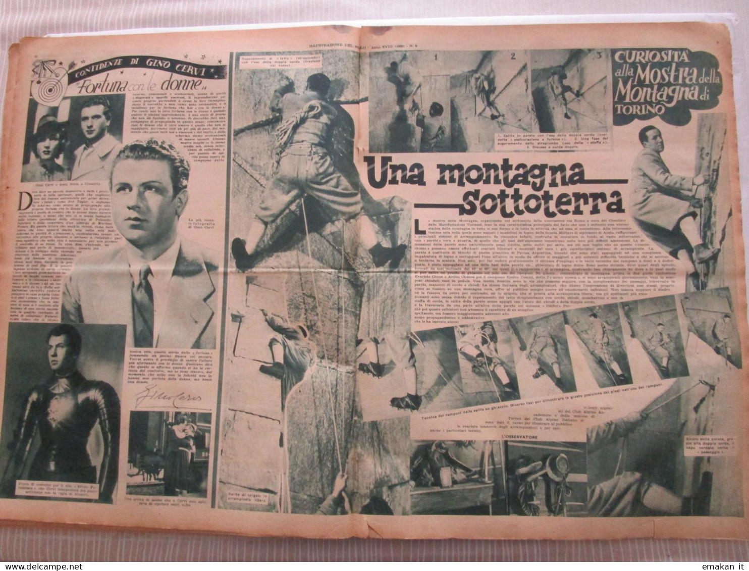 # ILLUSTRAZIONE DEL POPOLO N 6 /1938 / VOLO DEI SORCI VERDI , BRUNO MUSSOLINI / MONTAGNA SOTTOTERRA  A TORINO - First Editions