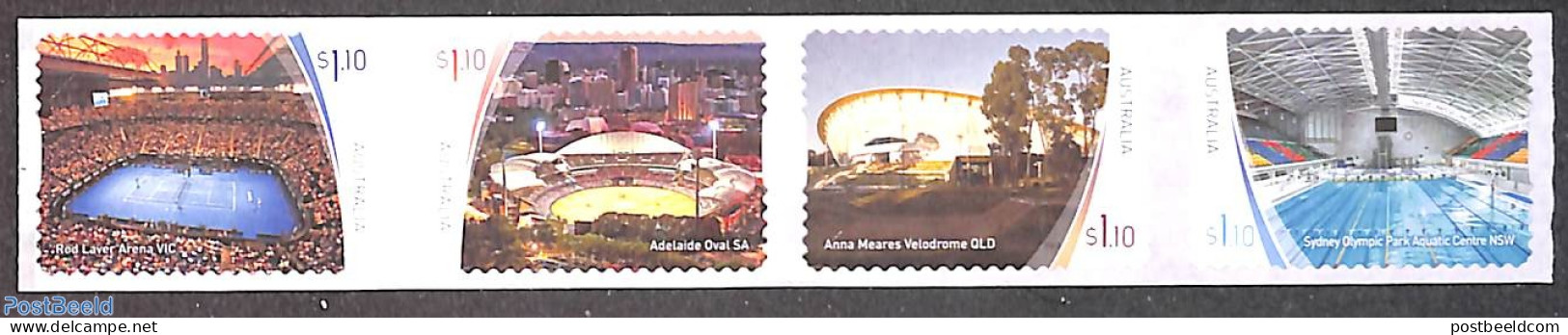 Australia 2020 Sport Stadiums 4v Coil S-a, Mint NH, Sport - Sport (other And Mixed) - Neufs