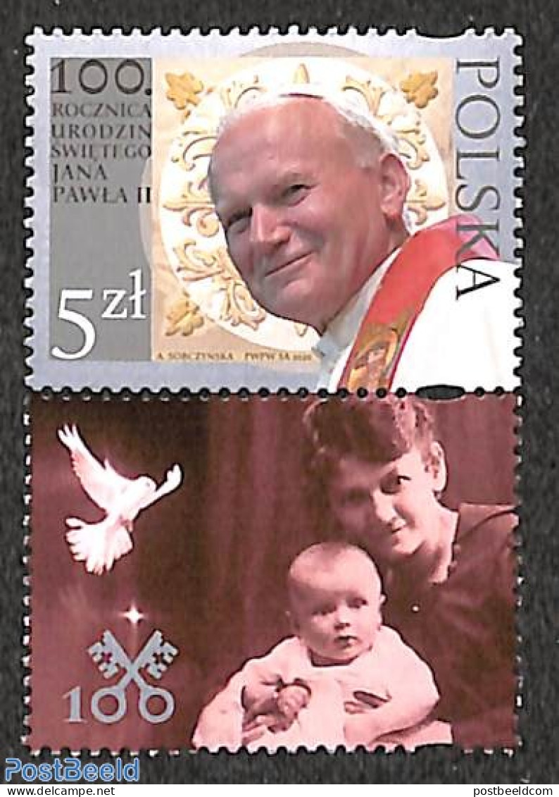 Poland 2020 Pope John Paul II 1v+tab (tab May Vary), Mint NH, Religion - Various - Pope - Joint Issues - Ungebraucht