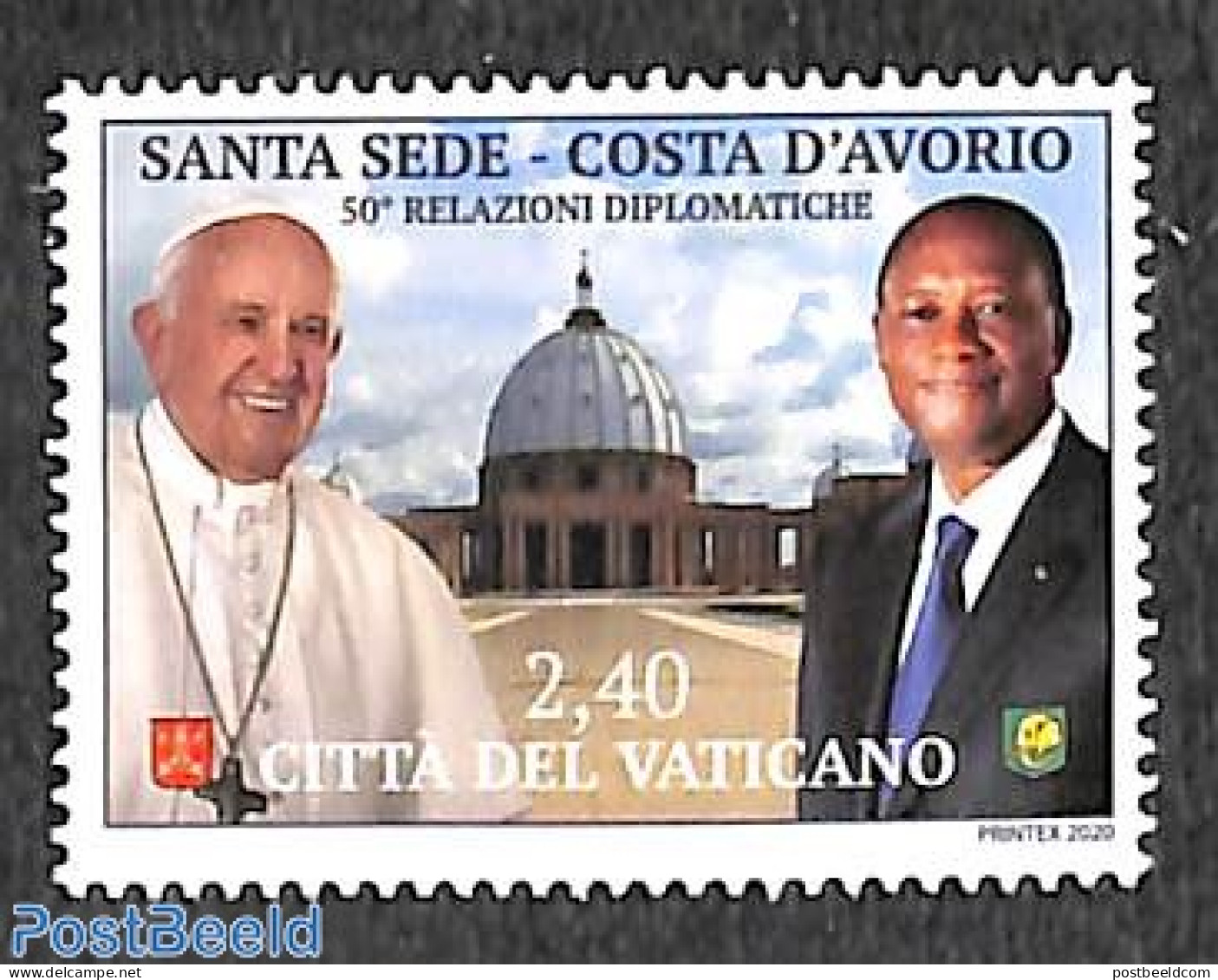 Vatican 2020 Joint Issue With Ivory Coast 1v, Mint NH, Various - Joint Issues - Neufs