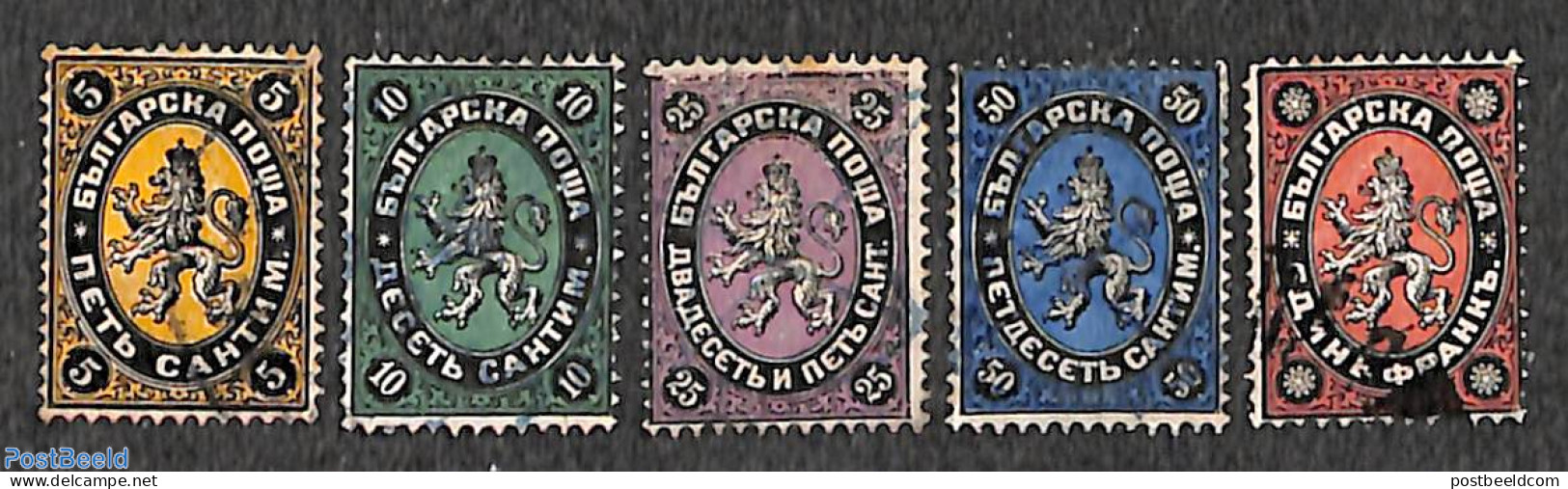 Bulgaria 1879 Definitives 5v, Used, Used Stamps - Gebruikt