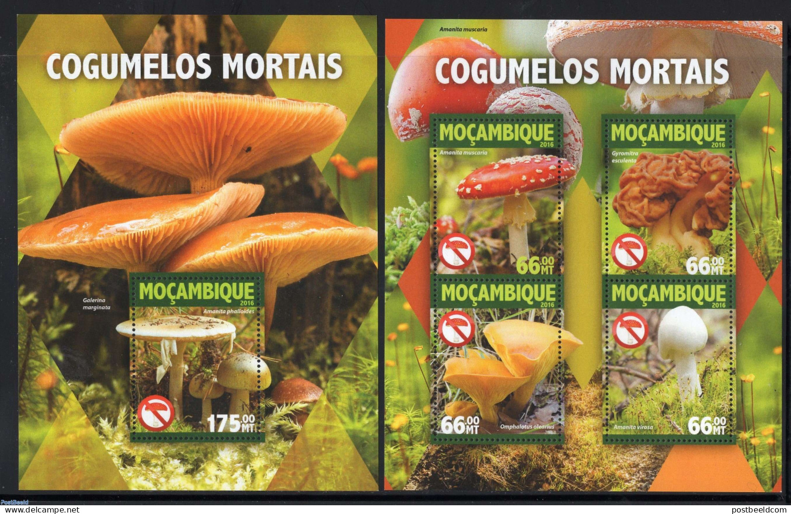 Mozambique 2016 Mushrooms 2 S/s, Mint NH, Nature - Mushrooms - Mushrooms