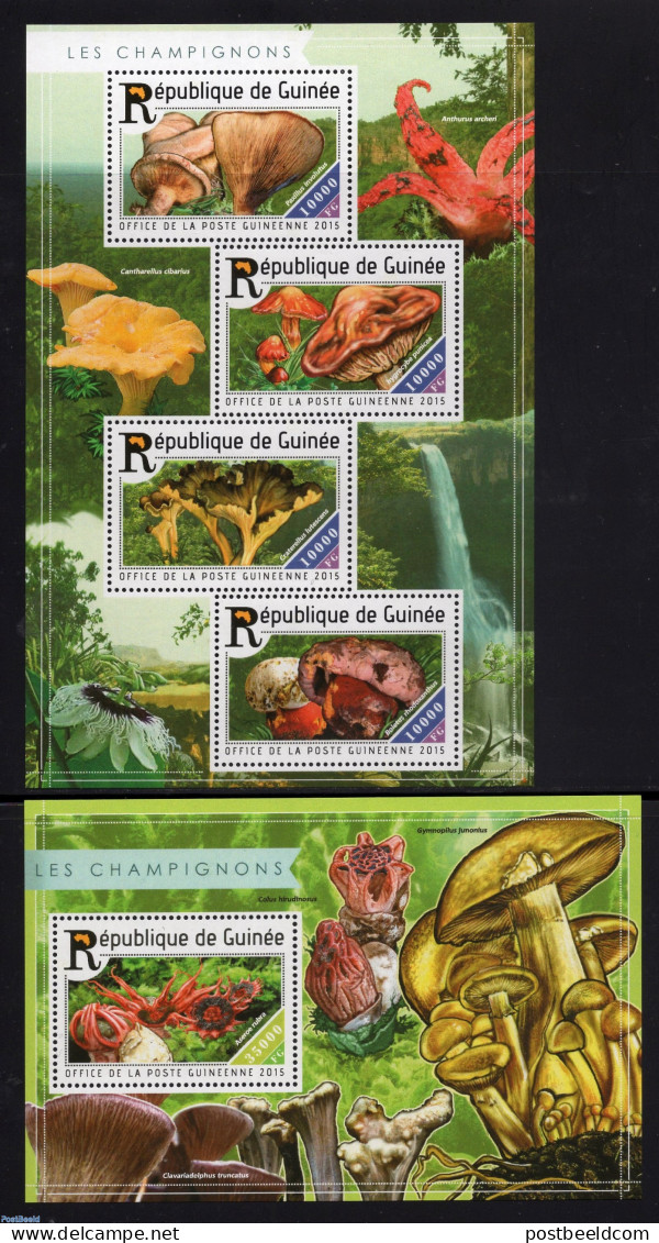 Guinea, Republic 2015 Mushrooms 2 S/s, Mint NH, Nature - Mushrooms - Mushrooms