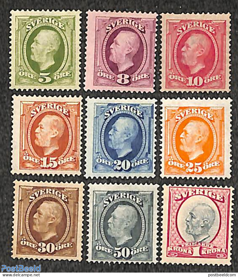 Sweden 1891 Definitives 9v, Unused (hinged) - Unused Stamps