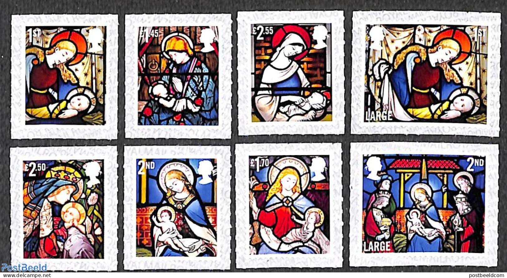 Great Britain 2020 Christmas 8v S-a, Mint NH, Religion - Christmas - Art - Stained Glass And Windows - Ungebraucht