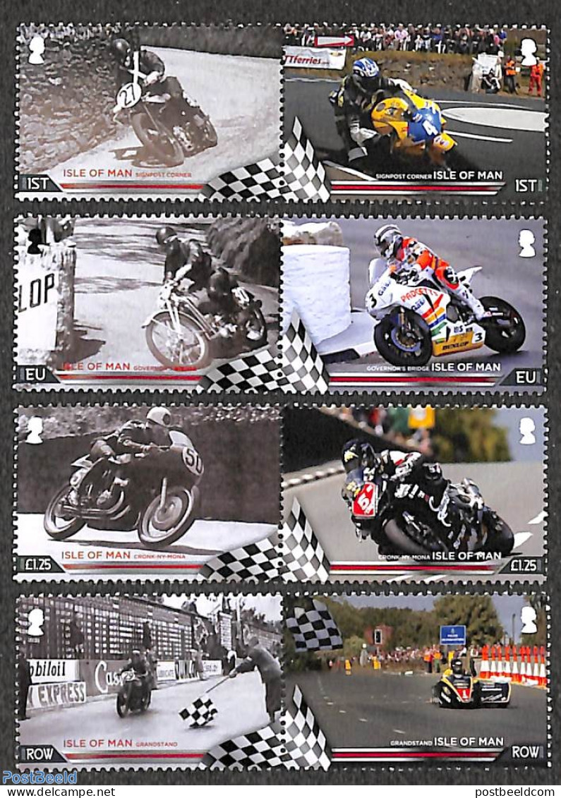 Isle Of Man 2020 100 Years TT Course 8v (4x [:]), Mint NH, Transport - Motorcycles - Moto