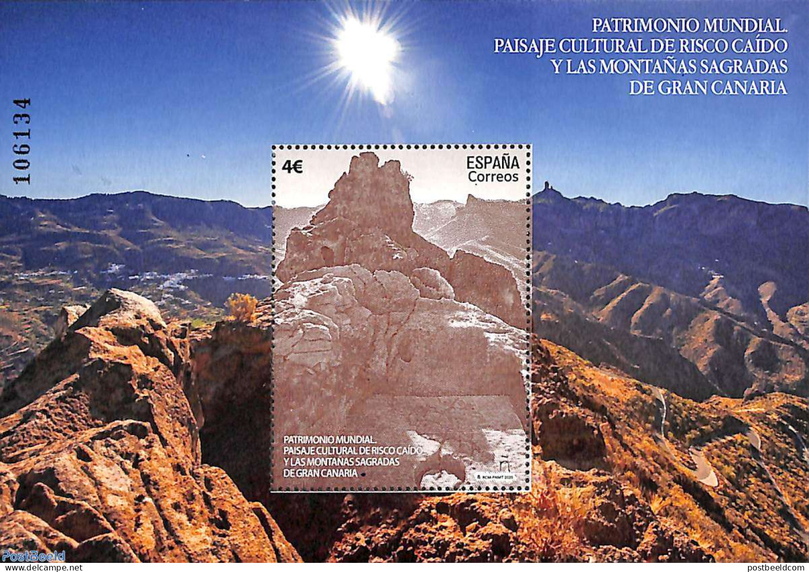 Spain 2020 World Heritage, Risco Caida S/s, Mint NH, History - World Heritage - Unused Stamps