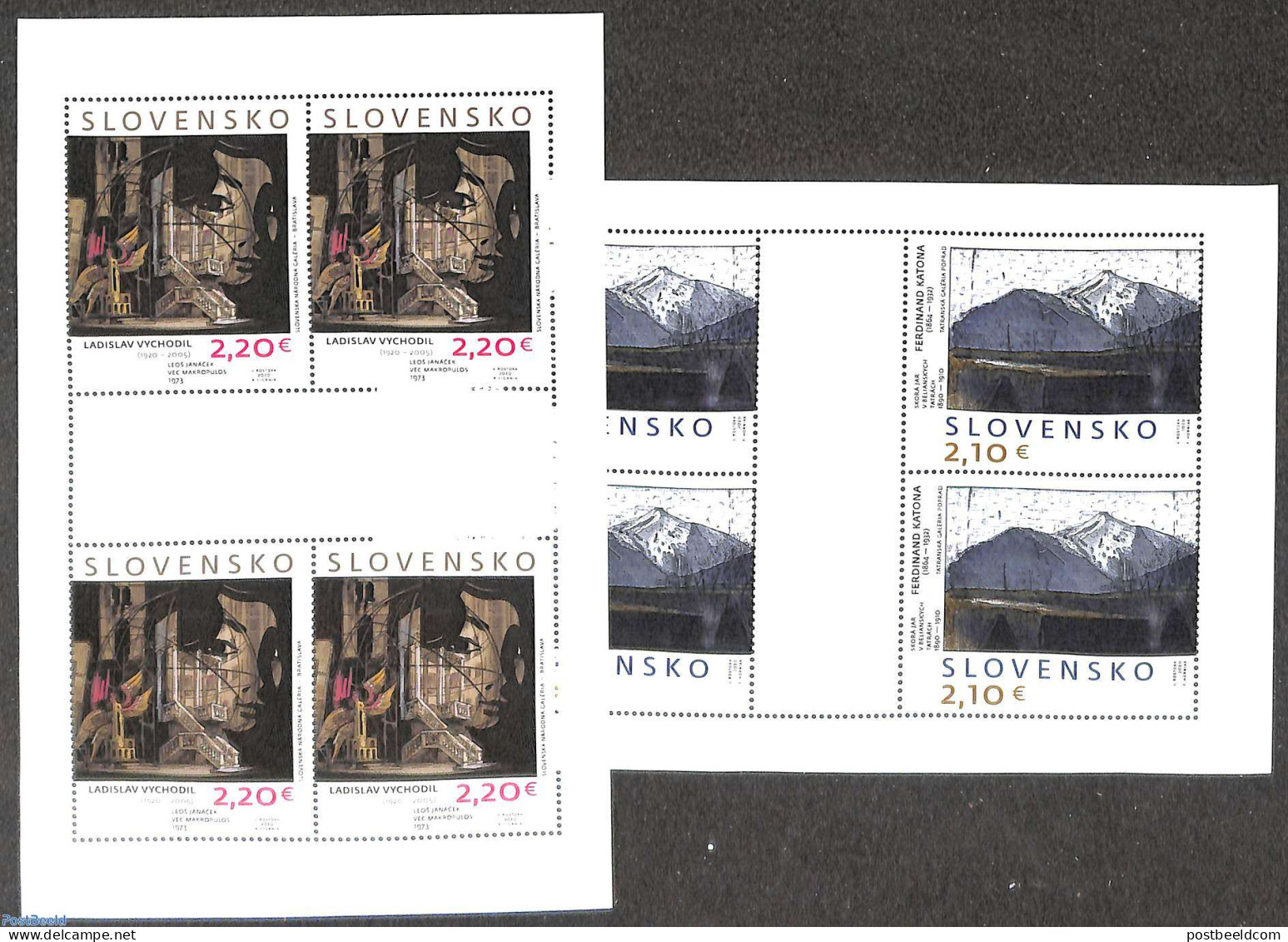 Slovakia 2020 Paintings 2 M/s, Mint NH - Unused Stamps