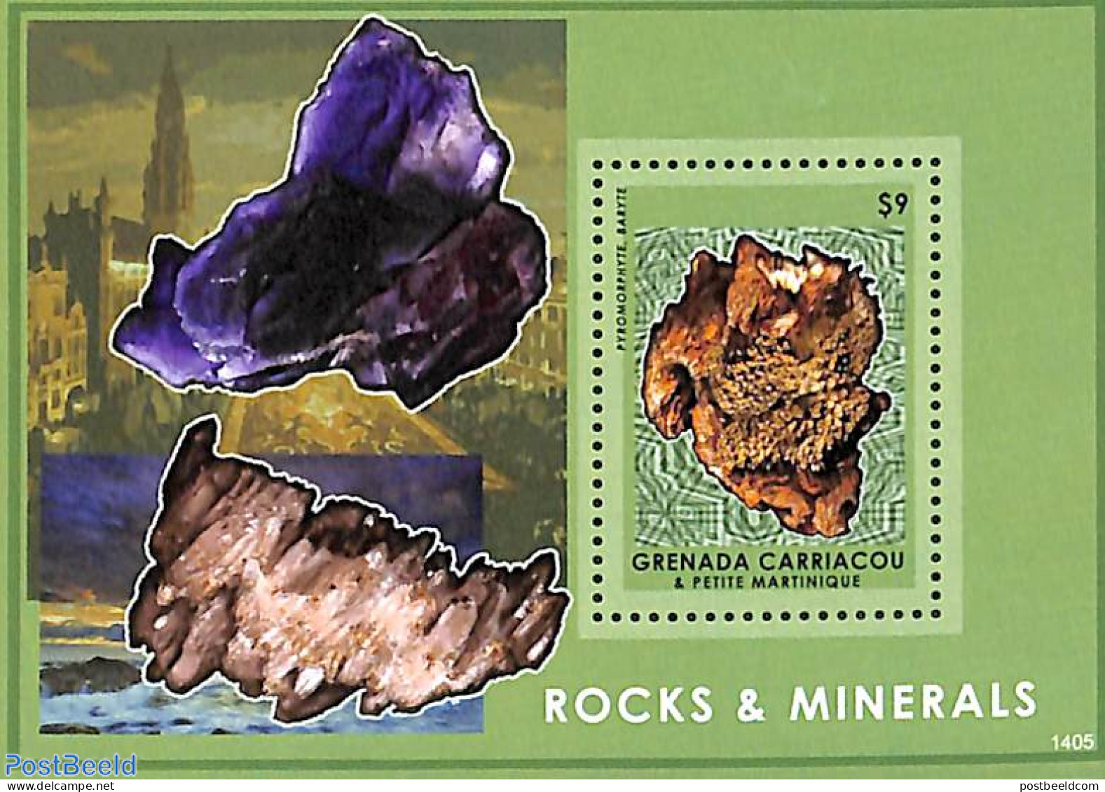 Grenada Grenadines 2014 Rocks & Minerals S/s, Mint NH, History - Geology - Grenada (1974-...)