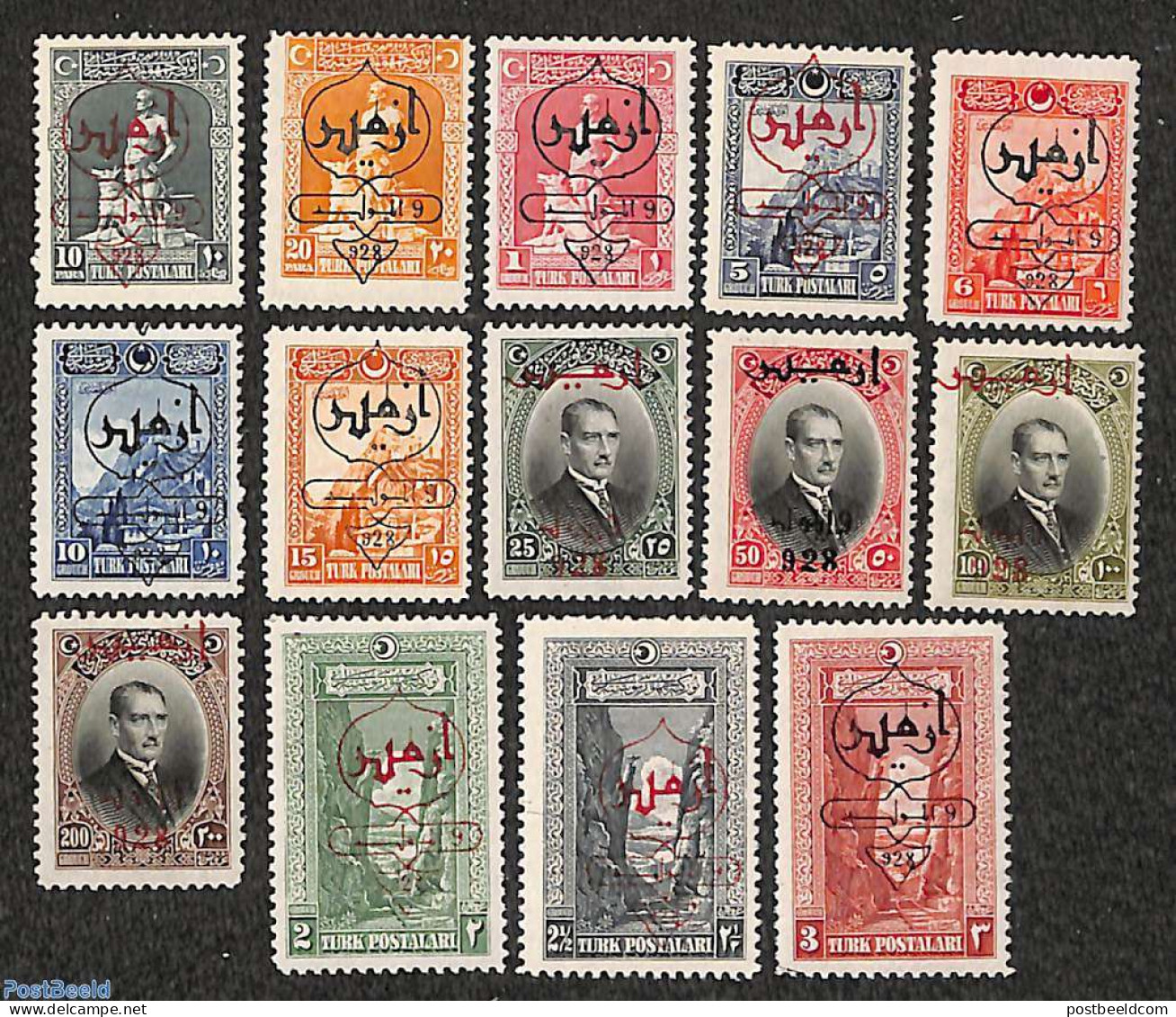 Türkiye 1928 Smyrna Exposition 14v, Unused (hinged) - Autres & Non Classés