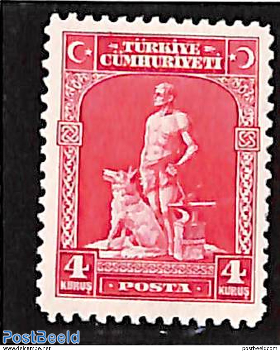 Türkiye 1930 4k, Stamp Out Of Set, Unused (hinged) - Autres & Non Classés