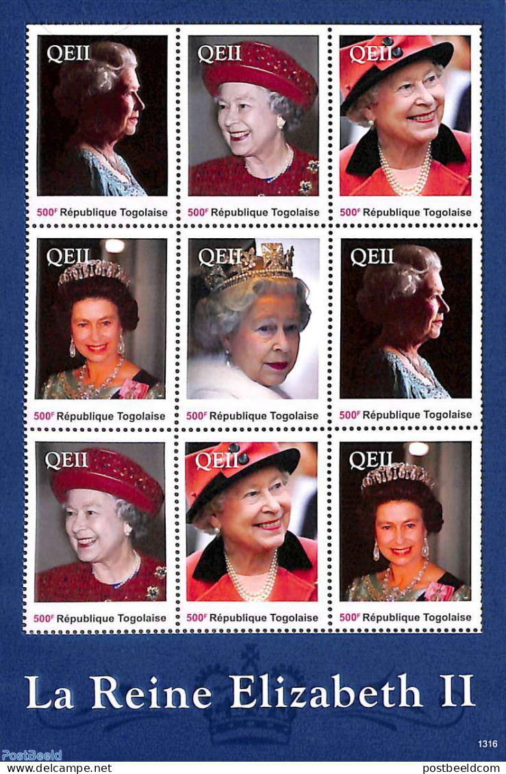 Togo 2013 Queen Elizabeth II 9v M/s, Mint NH, History - Kings & Queens (Royalty) - Königshäuser, Adel