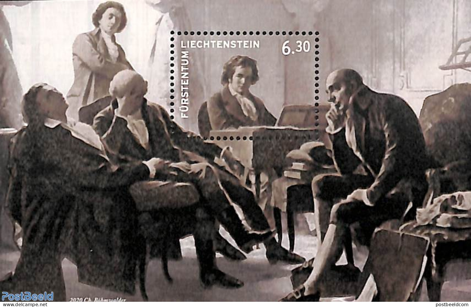 Liechtenstein 2020 Ludwig Von Beethoven S/s, Mint NH, Performance Art - Music - Art - Composers - Unused Stamps