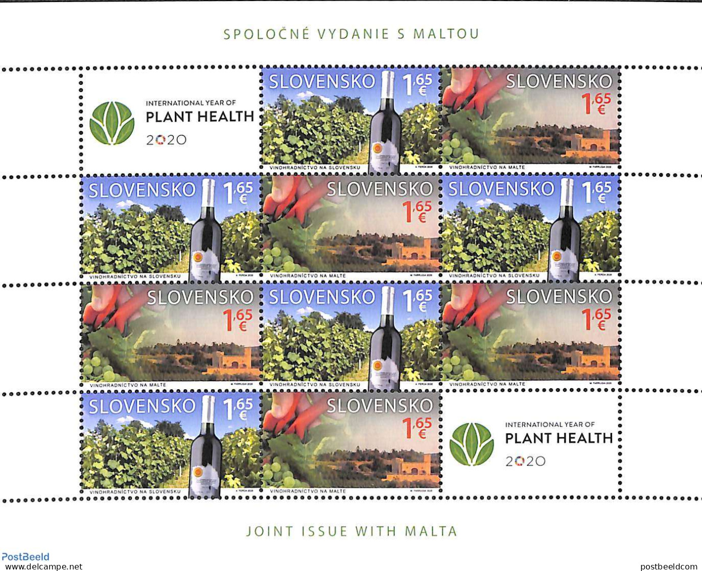 Slovakia 2020 Viniculture M/s, Joint Issue Malta, Mint NH, Nature - Various - Wine & Winery - Joint Issues - Unused Stamps