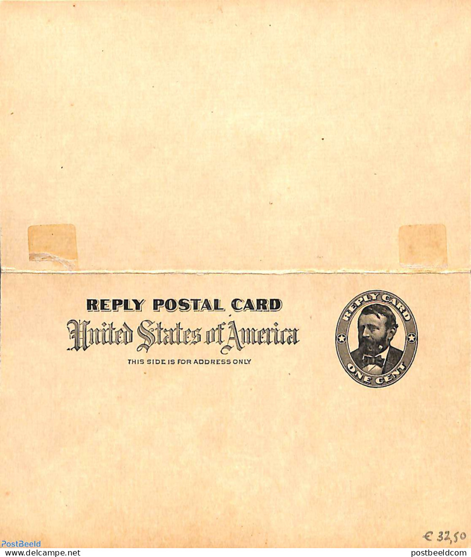 United States Of America 1898 Reply Paid Postcard 1/1c With Hinges, Unused Postal Stationary - Storia Postale