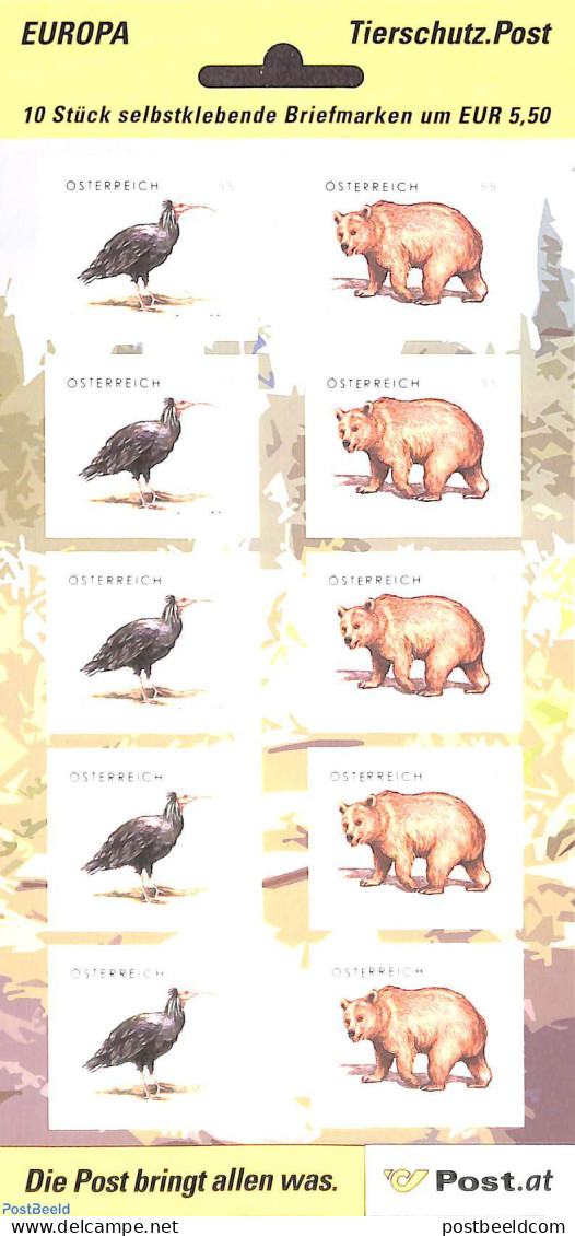 Austria 2006 Animal Protection M/s S-a, Mint NH, Nature - Bears - Birds - Unused Stamps