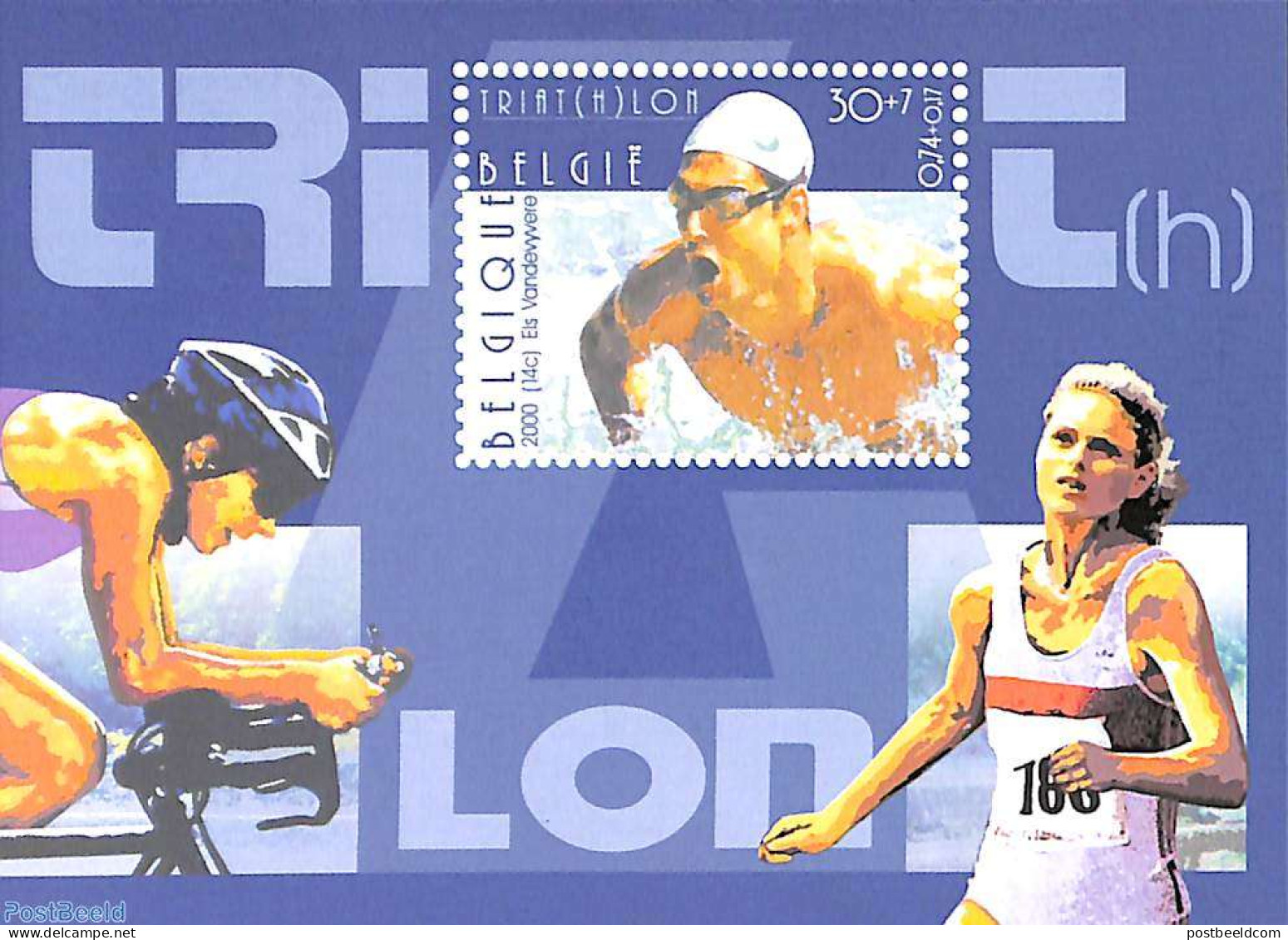 Belgium 2000 Presentation S/s NA7, Dutch Text On Reverse (No Postal Value) , Mint NH, Sport - Cycling - Olympic Games .. - Unused Stamps