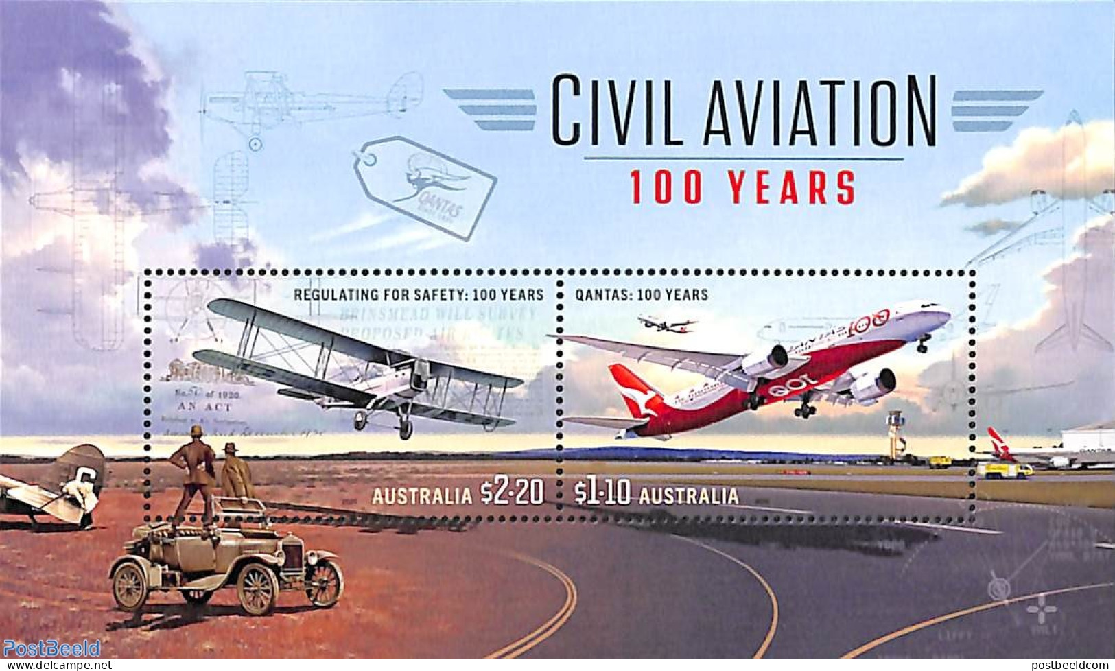 Australia 2020 Civil Aviation S/s, Mint NH, Transport - Aircraft & Aviation - Ongebruikt