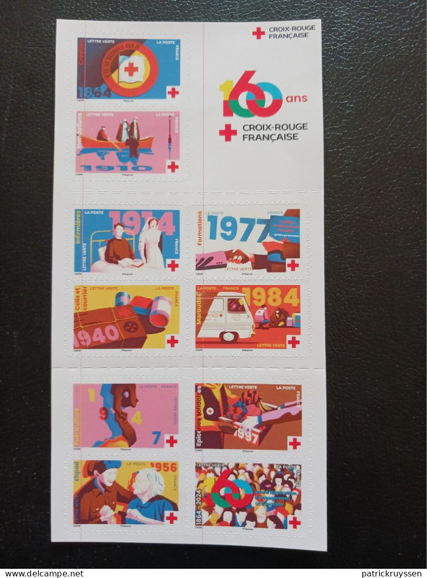 France 2024 Red Cross160 YEARS Inspiration Commitment Actions 1864 Nurse Croix Rouge 8v Mnh Sad BOOKLET - Neufs