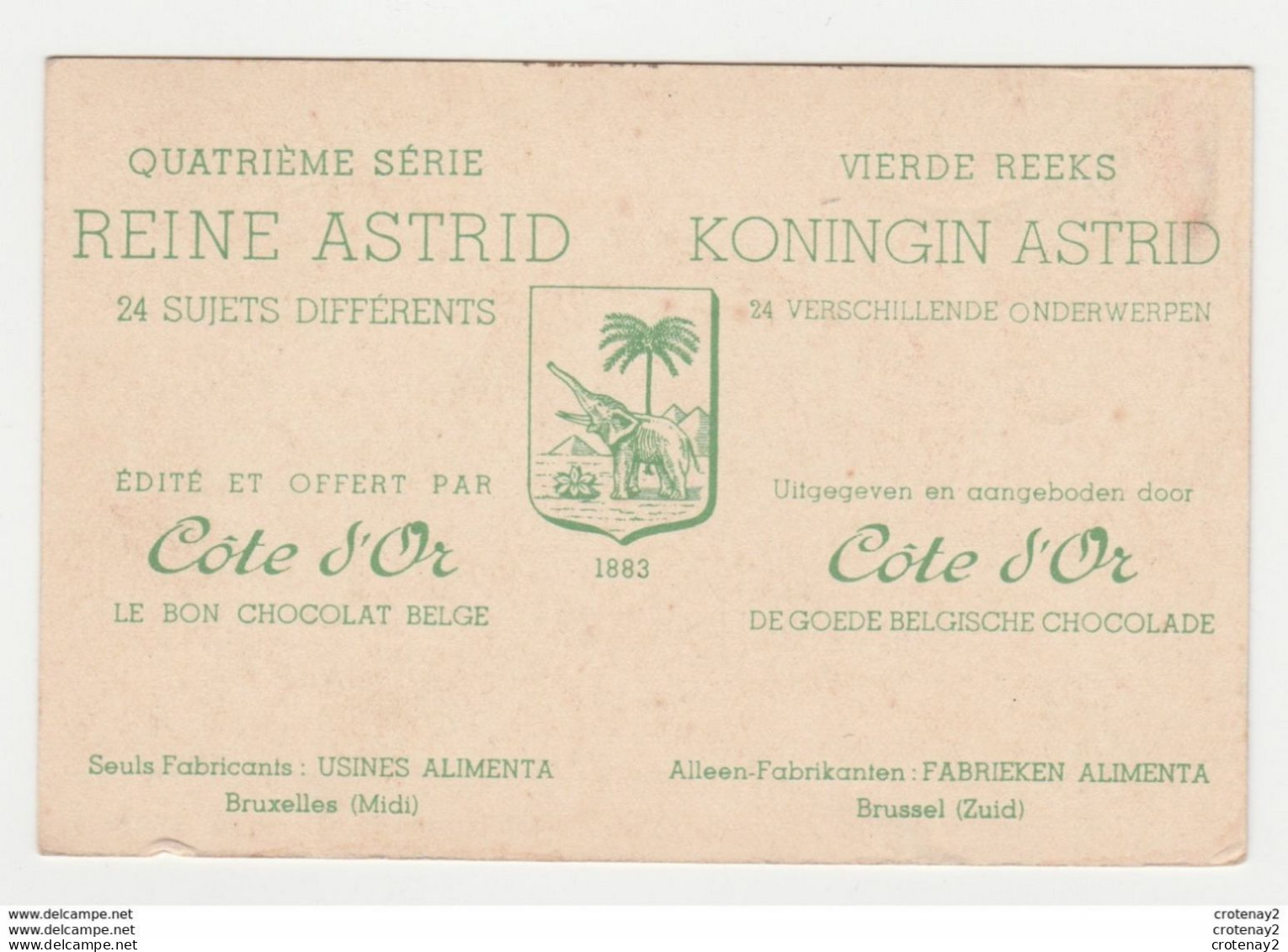 Chromo Chocolat Belge Côte D'Or Reine Astrid Série 4 N°3 Joyeuse Entrée à Namur 27/07/1929 Usines Alimenta Bruxelles - Côte D'Or