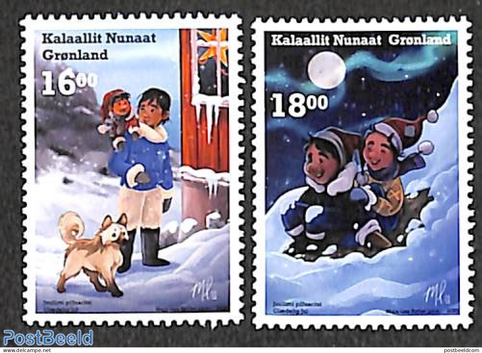 Greenland 2020 Christmas 2v, Mint NH, Nature - Religion - Dogs - Christmas - Unused Stamps