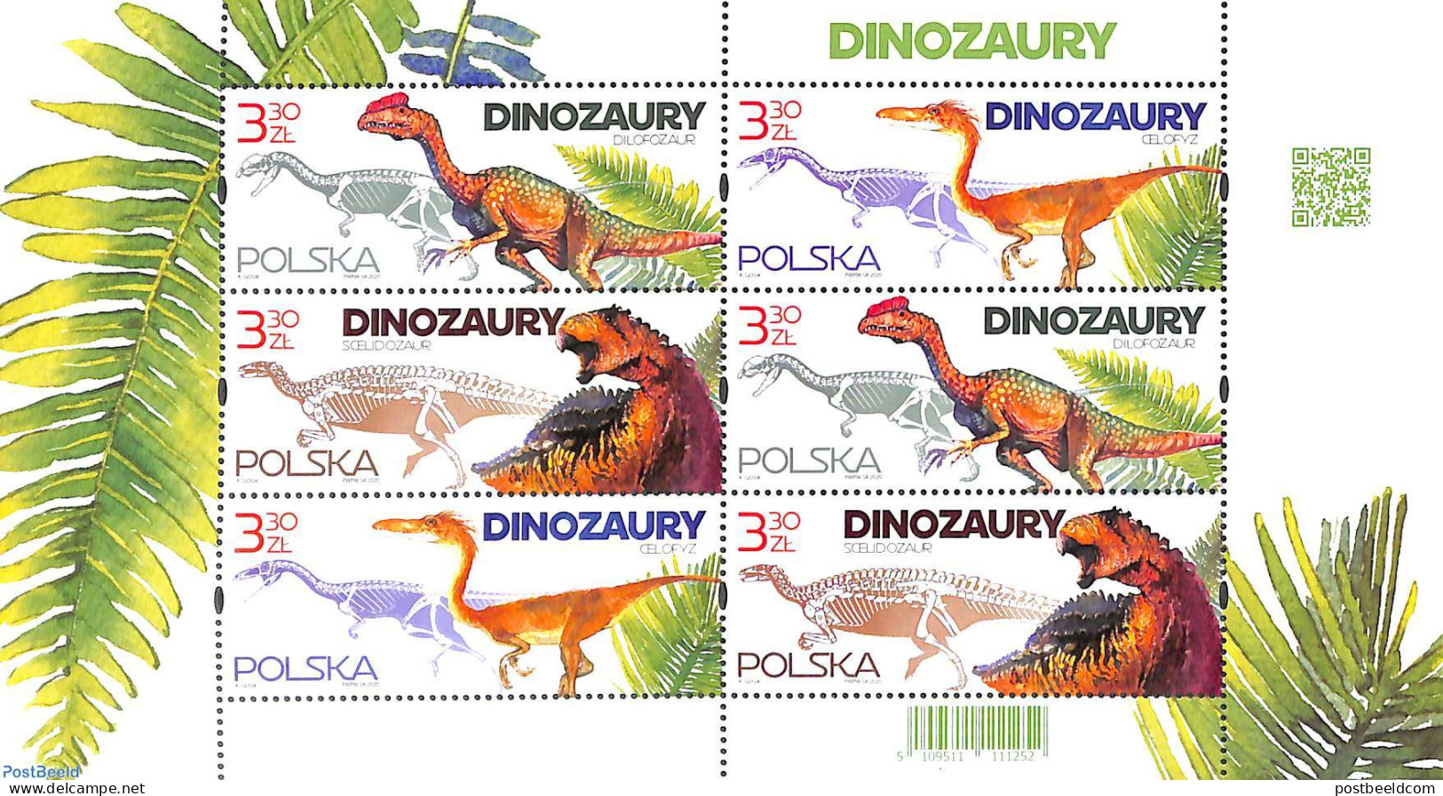 Poland 2020 Birds 8v M/s, Mint NH, Nature - Prehistoric Animals - Neufs