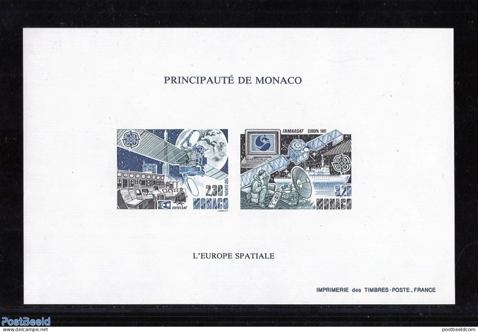 Monaco 1991 Europa, Space Special S/s, Imperforated, Mint NH, History - Transport - Europa (cept) - Space Exploration - Ongebruikt